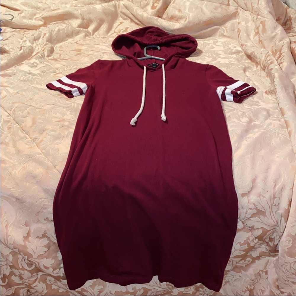 short sleeved hooded dress